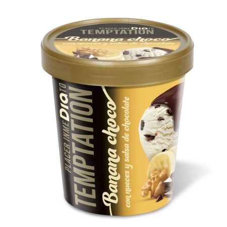 Mochis, opciones veganas y sabores únicos: estos son los nuevos helados de Dia, el "Placer InmeDiato" del verano 7 Merca2.es 291271 TEMPTATION BANANA CHOCO 350G ISO ES Merca2.es
