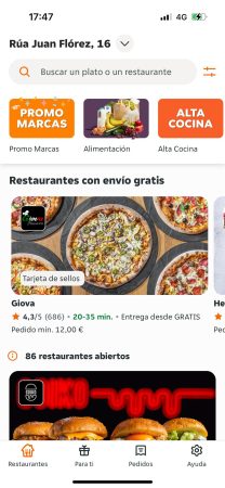 Plataforma de Just Eat