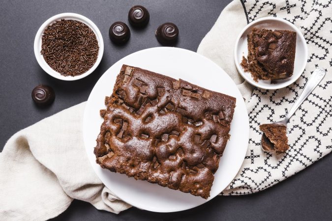 Tarta de manzana con chocolate