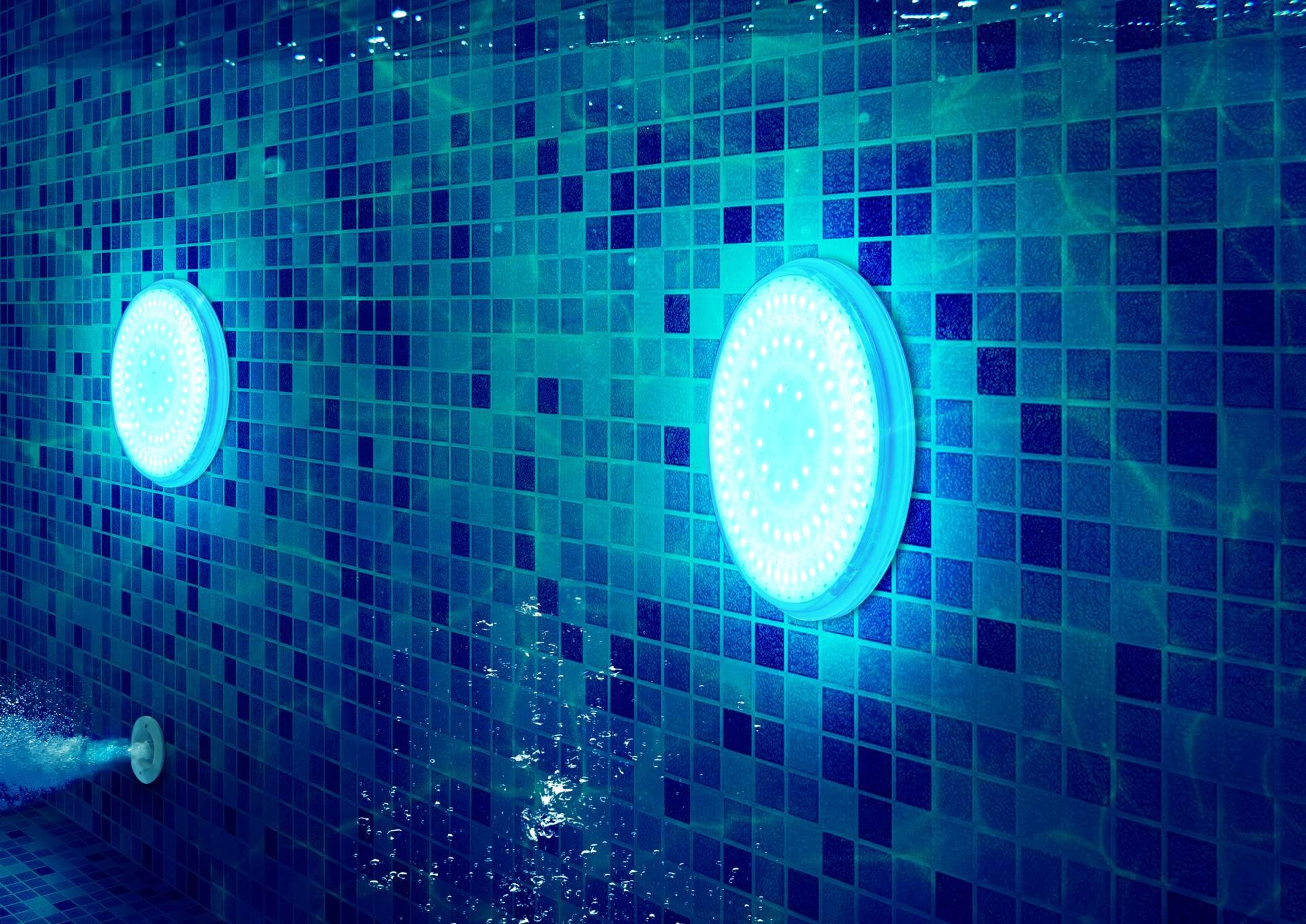Focos led para piscinas en diferentes tamaños de la mano de Swimhome