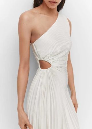 Vestido asimétrico plisado de Mango
