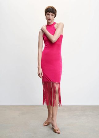 Vestido fucsia de flecos vestidos boda Mango Merca2.es
