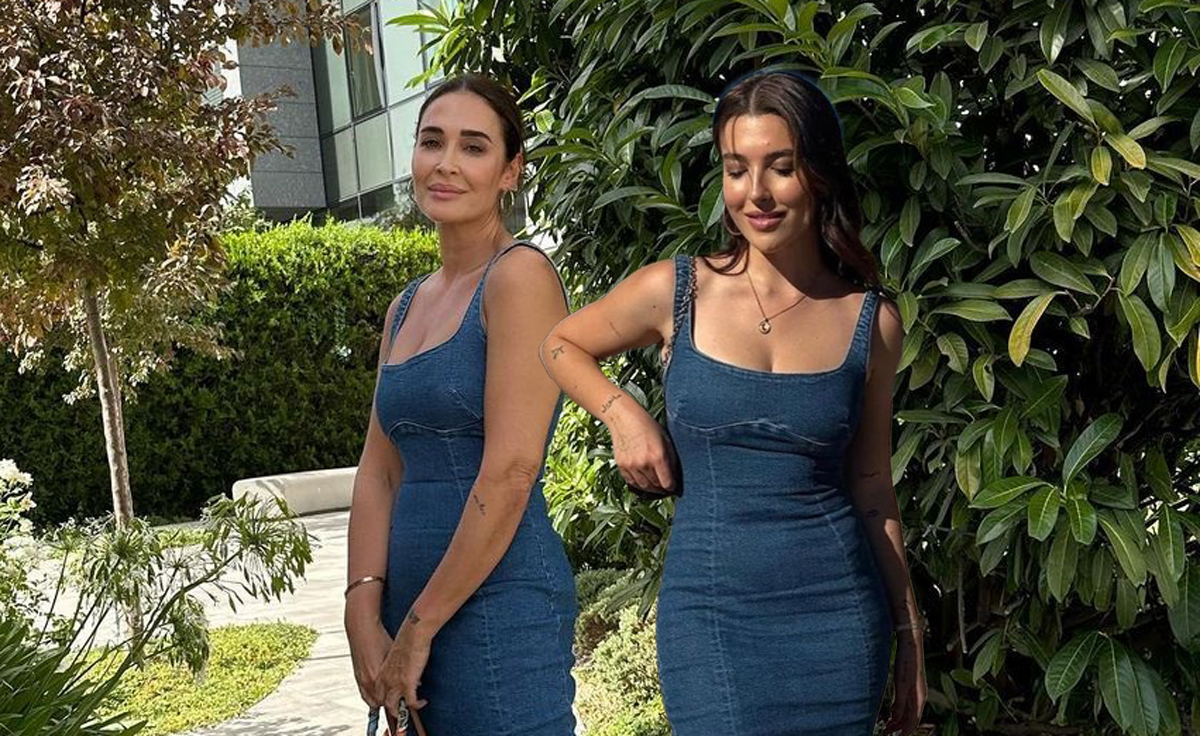 Vicky Martín Berrocal y su hija Alba Díaz se intercambian este vestido denim de tubo de Bershka, ¿a quién le queda mejor?