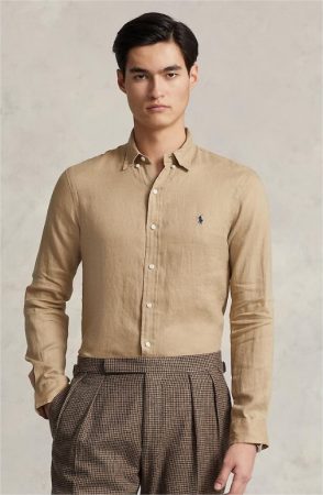 camisa hombre lino regular fit ralph lauren