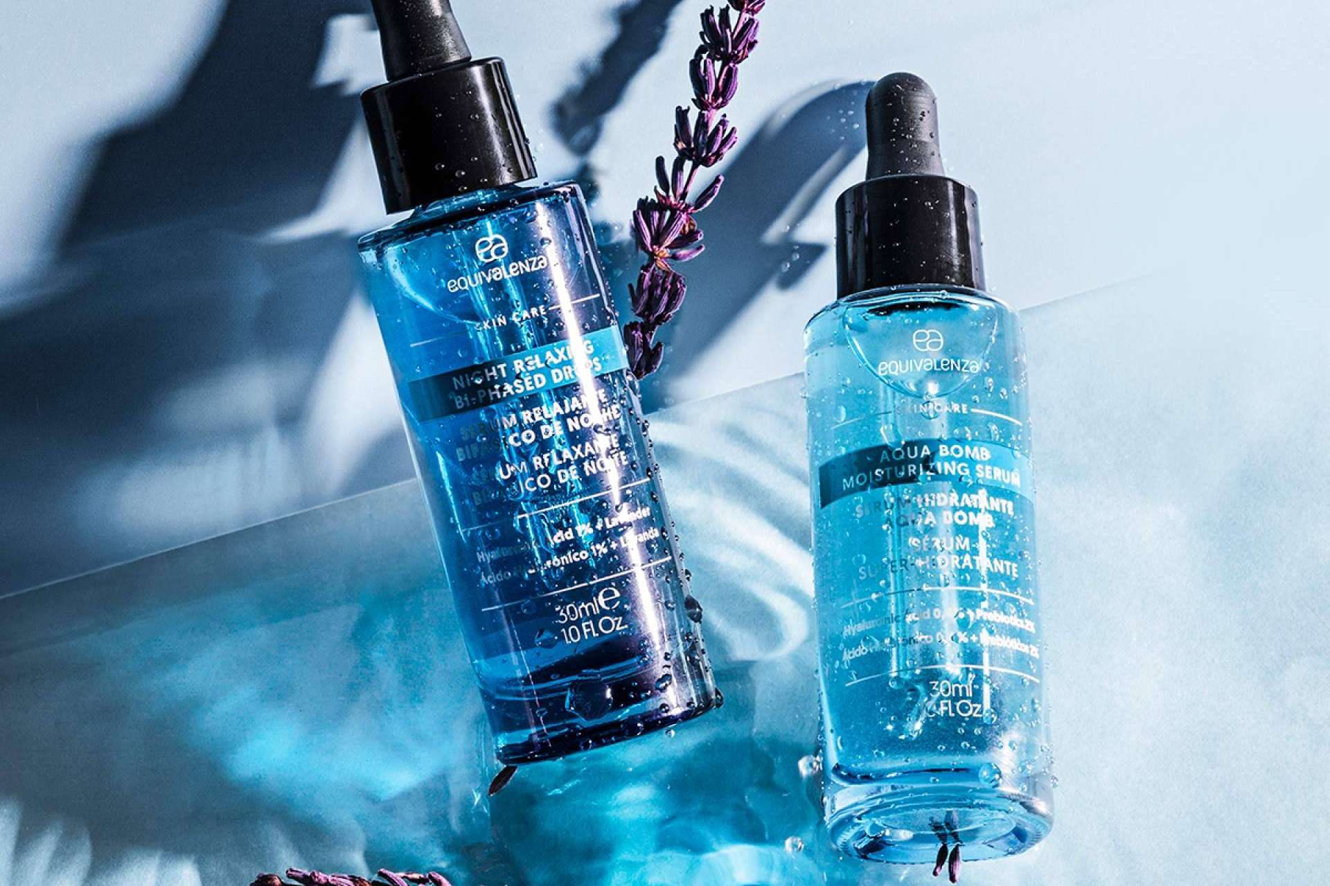 Hidratación profunda gracias al sérum hidratante Aqua Bomb de Equivalenza