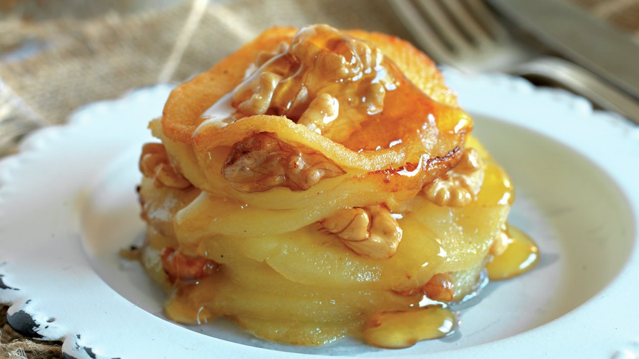 Receta de Milhojas de manzana y nueces