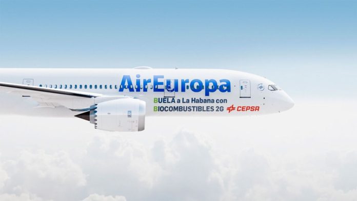 Air Europa volará a La Habana con biocombustibles de segunda generación de Cepsa