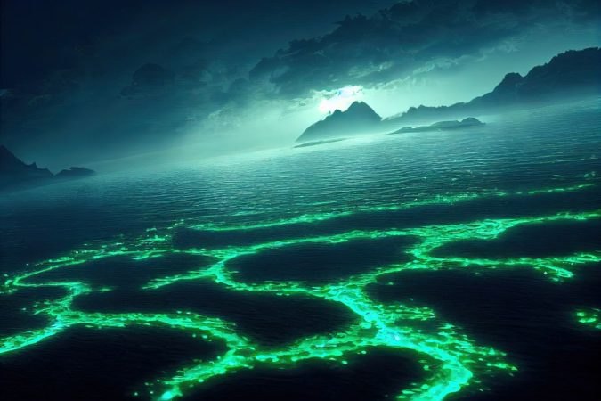 Playa bioluminiscente.