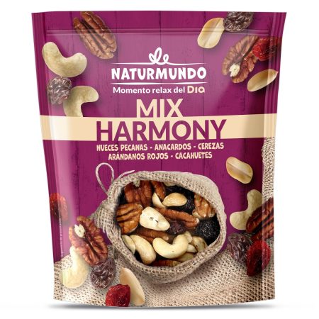 Dia potencia tu momento relax del día con tres nuevas variedades de su gama de frutos secos Naturmundo 3 Merca2.es Dia MIX Harmony PVP 200gr. 285E 40gr. 079E Merca2.es