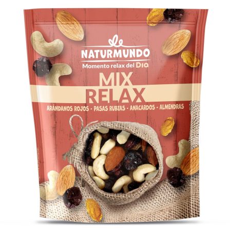 Dia potencia tu momento relax del día con tres nuevas variedades de su gama de frutos secos Naturmundo 2 Merca2.es Dia MIX Relax PVP 200gr. 285E 40gr. 079E Merca2.es