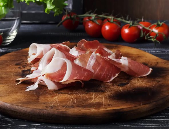 La parte blanca del jamón