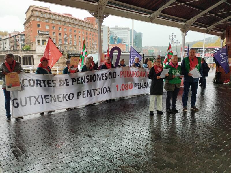 Jubilados vascos se manifiestan el sábado en Madrid por la pensión mínima de 1.080 euros