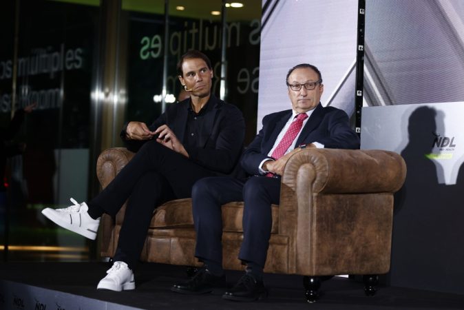 Rafa Nadal y Juan Matji, durante la presentación de NDL Pro-Health.