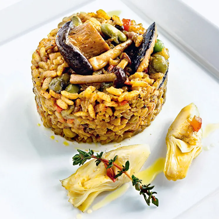 Arroz con verduras y setas, un plato de lo más sano y sabroso
