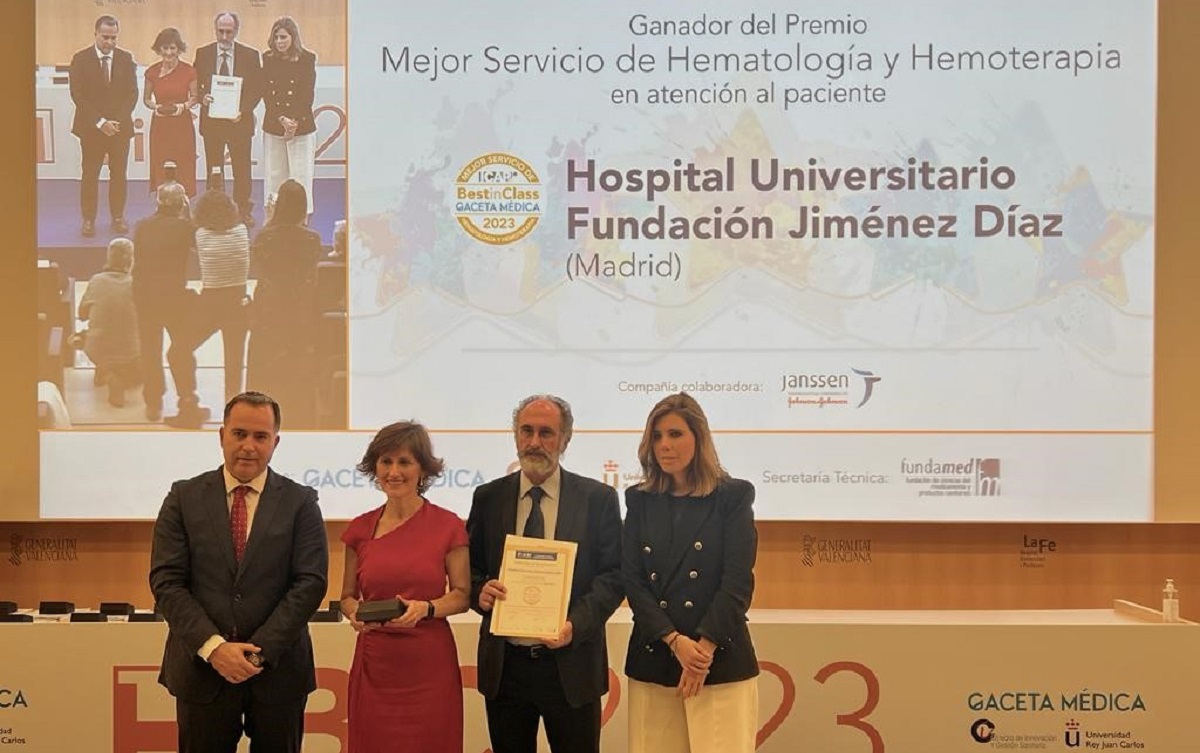 Los Premios BIC confirman a la Fundación Jiménez Díaz como hospital con “Mejor Servicio de Hematología y Hemoterapia”