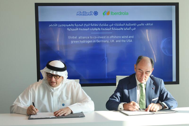 Iberdrola y Masdar invertirán conjuntamente hasta 15.000 millones en eólica marina e hidrógeno verde