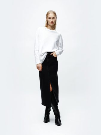 Falda midi confort