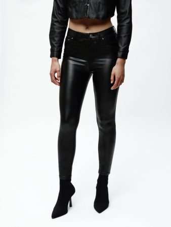 Pantalón skinny de efecto encerado