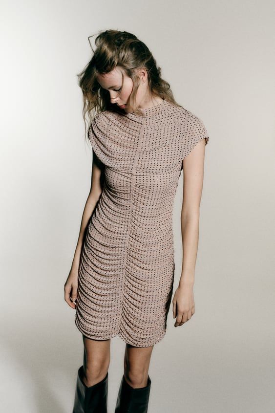 Vestido Corto Mesh Brillos