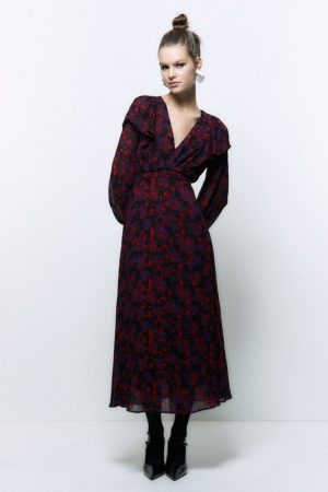 Vestido midi estampado