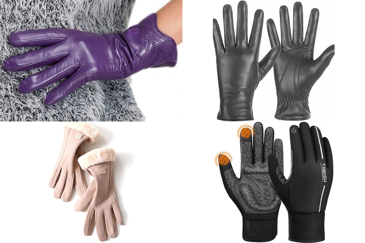 Guantes de cuero genuino para hombre, manoplas de piel de oveja de  negocios, forro de felpa