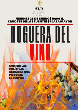 Los agricultores vinícolas de Valencia ponen a Bruselas en la hoguera 1 Merca2.es EuropaPress 5714237 cartel hoguera vino convocada ava asaja Merca2.es