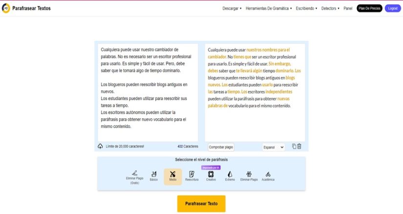 Parafrasear.org VS Cambiadordepalabras.com: ¿Qué herramienta será mejor en 2024? 1 Merca2.es parafrasear textos 1 Merca2.es