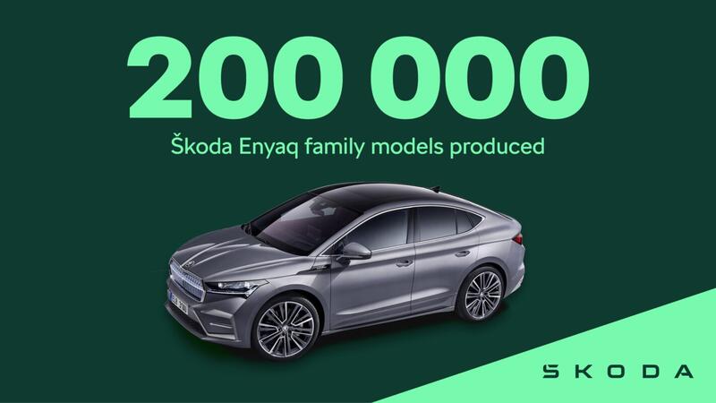 Skoda alcanza las 200.000 unidades producidas del Enyaq, su modelo 100% eléctrico