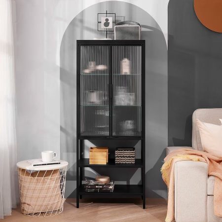 MOSSJÖN Vitrina con 2 puertas, antracita