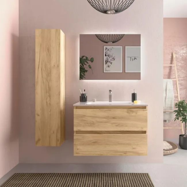 Mueble de baño Bequia 80 cm Roble
