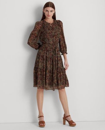 Vestido midi con estampado abstracto