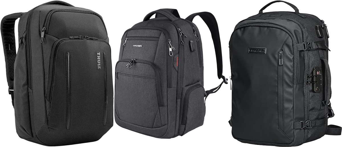 Mochila de Viaje Grande de 50L para Hombre y Mujer con Puerto USB de Carga  Negro