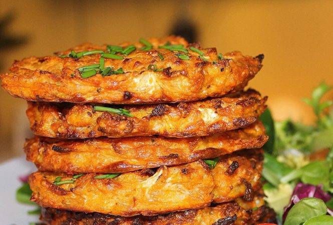 Tortitas de coliflor con jamón y sin harina