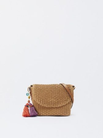 BOLSO BANDOLERA EFECTO RAFIA