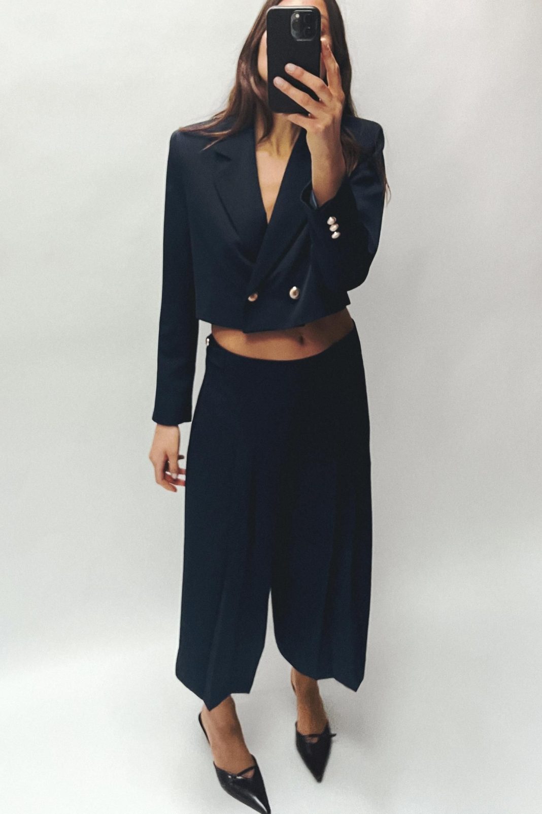 Blazer crop botones