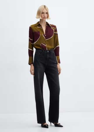 Camisa satinada estampada