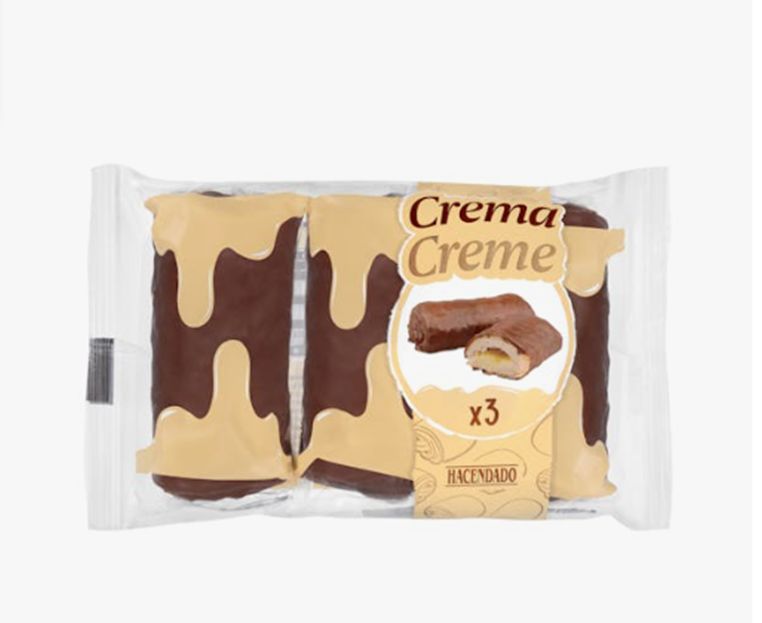 Caña de hojaldre rellena de crema sabor vainilla