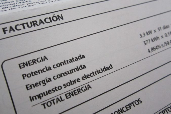Imagen de recurso de una factura de electricidad.