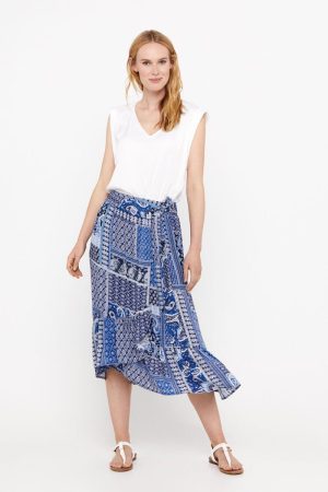 Falda midi estamapada