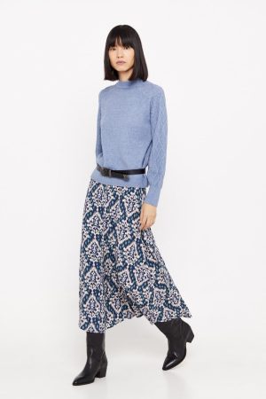 Falda midi estampada