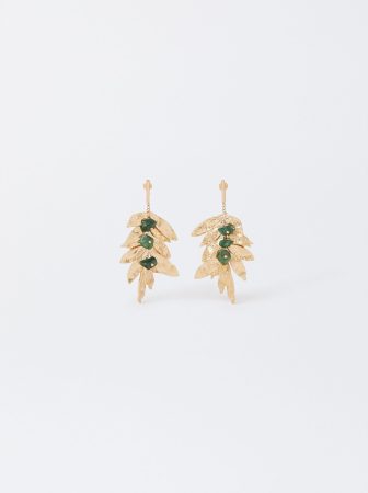 Gold-Toned Earrings With Stones