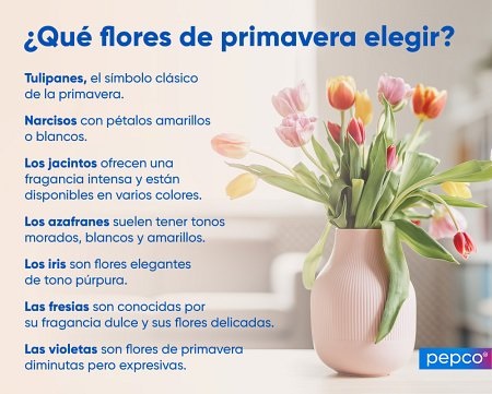 Infografía de Pepco sobre las flores de primavera  