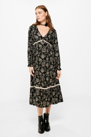 Vestido Midi Lace Contraste