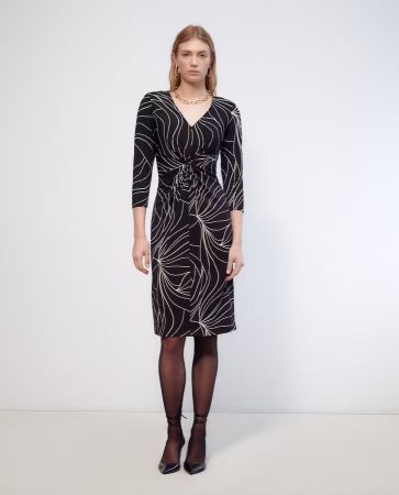 Vestido liso con nudo