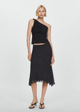 Falda midi lunares