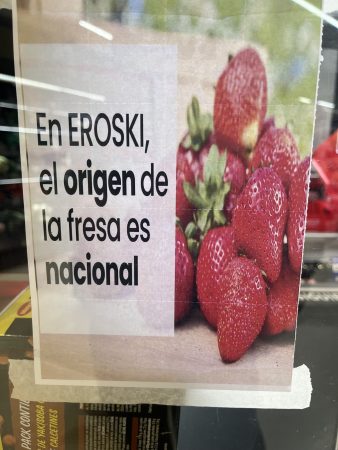 El nuevo cartel que lucen los supermercados Eroski.