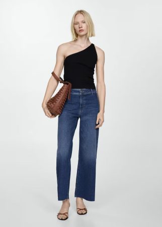 Jeans culotte tiro alto
