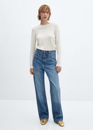 Jeans rectos doble cintura