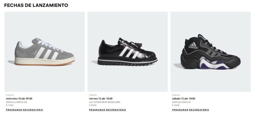 Los próximos lanzamientos de Adidas