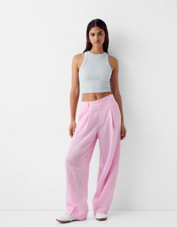Pantalón wide leg rayas